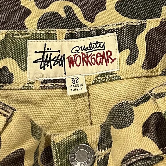 Stüssy 100% Cotton Camo Workgear Cargo Style Pants - Size 32 - Picture 14 of 16